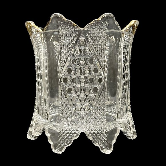 Antique 1896 Carmen by Fostoria 575 Panelled Diamond 4 Pcs Table Set EAPG Rare - Picture 12 of 16